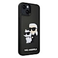 Miniatyrbillede 1 af 5: Cover til iPhone 15 Plus Bi-materiale forhøjede kanter Karl Lagerfeld Sort Svart
