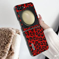 Miniatyrbillede 3 af 5: Etui til Samsung Galaxy Z Flip 5 Ægte læder, rødt leopardmønster Abeel Röd