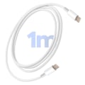 Pikkukuva 2 / 6: USB-C - USB-C -kaapeli 1m – 20W Nopea lataus ja tiedonsiirto Mayaxess Valkoinen Vit