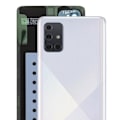 Pikkukuva 3 / 4: Batterikansi - Samsung - Galaxy A71 - Prismakreivi Hopea - Helppo Asennus - 20g Argent Prisme Crush