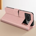 Miniatyrbillede 2 af 5: Etui til Google Pixel 8 Wallet Stand Funktion med håndledsrem Mayaxess Pink Champagne