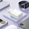 Miniatyrbillede 3 af 5: USB C Vægoplader Power Delivery 20W Ultra Hurtig Opladning Maxlife Hvid Vit