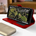 Miniatyrbild 4 av 4: Hus för Samsung Galaxy S20 - AVIZAR - Röd Foliofodral -Kortficka - Stödfunktion - Mjukskal Röd