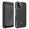 Miniatyrbillede 2 af 6: Coque til Logicom Five Silikone Transparent + 9H Tempereret Glas Sort Bigben