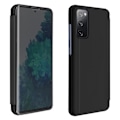 Miniatyrbillede 1 af 4: Cover til Samsung Galaxy S20 FE Translucent Flip Design Spejl Video Support Sort