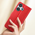 Pikkukuva 4 / 5: Kotelo Xiaomi Redmi 13:lle - AVIZAR - Chesterfield - Punainen - Lompakko- ja videotuki Röd