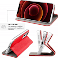 Miniatyrbillede 3 af 3: Folio-etui til Samsung Galaxy A25 5G Magnetisk stativ Funktion Jaym Rød Röd