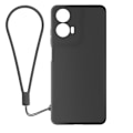 Miniatyrbillede 1 af 6: Taske til Motorola Moto G24 og G04 Silikone Soft-touch med strop Sort Svart