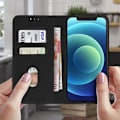 Miniatyrbild 3 av 4: Apple iPhone 12 Mini Skyddsfodral med korthållare Stativ Funktion Svart Svart Svart
