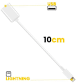 Miniatyrbild 4 av 4: OTG USB till Lightning Adapter Kompakt Bärbar 10cm Vit