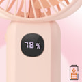 Miniatyrbillede 4 af 5: Mini Silent Portable Fan LED Display og integreret Lampe LinQ Pink Rosa