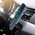 Miniatyrbild 3 av 4: Stöd Bil - Swissten - MagSafe - Snabbladdning 15W - Luftventil - 360° Rotation Svart