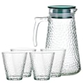Pikkukuva 1 / 5: Karahvi 4 kpl 250ml tyyli vintagetyylinen teksturoitu kuoppainen Cheffinger - Läpinäkyvä Transparent