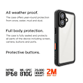 Miniatyrbillede 3 af 5: Coque 360° Foran Bagpå til iPhone 16 Plus IP68 Ultra Forstærket Eiger Transparent Vit