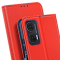 Miniatyrbillede 4 af 5: Etui til Motorola Moto G35 Pung Læder Saffiano Fancy Blå / Rød Röd