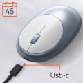 Miniatyrbillede 4 af 5: Bluetooth Mus Ergonomisk Design Genopladelig USB-C M1 Satechi Blå Blå