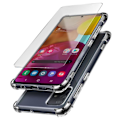 Miniatyrbild 2 av 4: Skyddspaket - AVIZAR - Galaxy A71 - Mjukt fodral - 9H härdat glasfilm - 360° skydd Klar vit