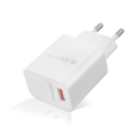 Pikkukuva 2 / 4: USB-latauslaite - Qualcomm - Quick Charge 3.0 - 3A - USB Type C -kaapeli 1m - Valkoinen Vit