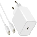 Miniatyrbillede 1 af 6: Oplader - MAYAXESS - iPhone 15/16 - 20W - USB-C - Hurtigopladning og avanceret sikkerhed Vit