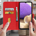 Miniatyrbild 3 av 4: Etui för Samsung Galaxy A32 5G - Chesterfield - Röd - Semihård - Magnetisk - Videostöd Röd