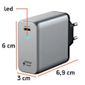 Miniatyrbillede 4 af 5: Satechi Grå Sideral 100W USB-C Power Delivery Kompakt GaN Strømadapter Grå