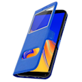 Miniatyrbillede 2 af 4: Housse - Samsung - Galaxy J6 Plus - Øko-læder - Blød - Dobbelt vindue Blå