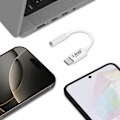 Miniatyrbillede 3 af 5: USB C til 3,5 mm jack-lydadapter LinQ stemmestyring kompatibel hvid