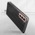 Miniatyrbillede 4 af 4: Clear View Cover til Samsung Galaxy S21 FE Display Time Video Support Sort Svart