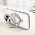 Pikkukuva 3 / 6: MagSafe-kuori iPhone 15 Pro, hopeanvärinen silikonipäällyste, kohotetut reunat, Guess Grå