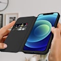 Pikkukuva 3 / 4: Housse Folio - AVIZAR - iPhone 12/12 Pro - Video Tuki - Musta - Kova Svart