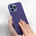 Pikkukuva 4 / 4: Suojakuori - Silikoni - iPhone 13 Pro - Puolijäykkä - Soft-touch viimeistely - Mattavioletti Lila