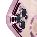 Miniatyrbillede 3 af 5: Glam Series Cover til iPhone 16 Pro Max Stødsikker Pink - AVIZAR - Halvstiv - Syntetisk - Glat Rosa