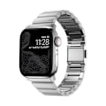 Miniatyrbillede 1 af 6: Acer-rem til Apple Watch 6-9 og SE 38-40-41 mm Nomad Silver - Rustfrit stål og diamantlignende kulstof Grå