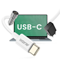 Miniatyrbillede 5 af 5: USB-C 3-i-1 til USB-C Micro-USB Lightning Økologisk 1m Akashi Hvid Vit