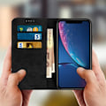 Pikkukuva 3 / 4: iPhone XR - Määrittämätön - Korttitaskutasku - Silikoni Geeli - Musta - Vintage Svart