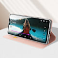 Miniatyrbild 3 av 6: Fodral för Xiaomi Redmi A3 - DUX DUCIS - Flip Card Hållare Video Support - Pulverrosa Rosa