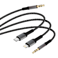 Miniatyrbild 2 av 5: LinQ USB-C Lightning till 3,5 mm jack 3,5 mm multi-tip ljudkabel 1,5 m