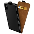 Miniatyrbillede 3 af 4: Housse iPhone X / XS - AVIZAR - Etui Clapet Vertikalt - Magnetisk Beskyttelse - Kortholder - Sort Svart
