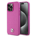 Pikkukuva 2 / 6: iPhone 15 Pro Max - DKNY Nahkainen Monogrammi Metalli Logo MagSafe (DKHMP15XPSHRPSP) - Vaaleanpunainen rosa