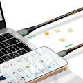 Pikkukuva 3 / 5: USB 3 in 1 -kaapeli USB-C:hen / Micro-USB:hen / Lightning -punottu 1.2m Inkax Musta Svart