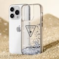 Miniatyrbillede 3 af 5: Coque Luxe til iPhone 14 Pro Max Flydende Glimmer Anti-ridser Guess Sort Transparent Svart