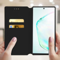 Miniatyrbillede 3 af 4: Smartphone taske - AVIZAR - Galaxy M51 - Folio Pung Etui - Øko-læder Sort - Støttefunktion Svart