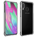 Miniatyrbild 1 av 4: Skyddsfodral och skyddsfilm - AVIZAR - Galaxy A40 - Mjukt fodral - Härdat glas 9H - 360° skydd Transparent, vit