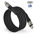 Pikkukuva 3 / 5: USB C -kaapeli - BLUESTAR - 60 W malli - Pituus 2 m - Pikalataus - Punottua nylonia Svart
