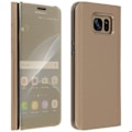 Pikkukuva 2 / 4: Galaxy S7 Edge Case Flip Cover Gold Mirror - Jalustatoiminto Guld
