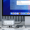 Miniatyrbillede 4 af 6: Station d'accueil til Mac Mini 2024 med USB C HUB og SSD-lagring Satechi