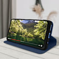 Miniatyrbild 4 av 5: Xiaomi Redmi 10C Fodral - AVIZAR - Video Support Plånboksfodral - Blå - Stel - Syntet - Vuxen midnattsblå
