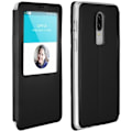 Miniatyrbillede 1 af 4: Cover - AVIZAR - OnePlus 6 - Øko-læder - Hård skal - Vinduesklap svart