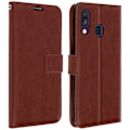 Miniatyrbillede 1 af 4: Housse Portefeuille - AVIZAR - Galaxy A40 - Øko-læder - Brun - Video Support kastanj