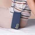 Miniatyrbillede 3 af 6: AVIZAR etui til Samsung Galaxy S21 FE - Semi-stiv midnatsblå - 80 cm rem Blå